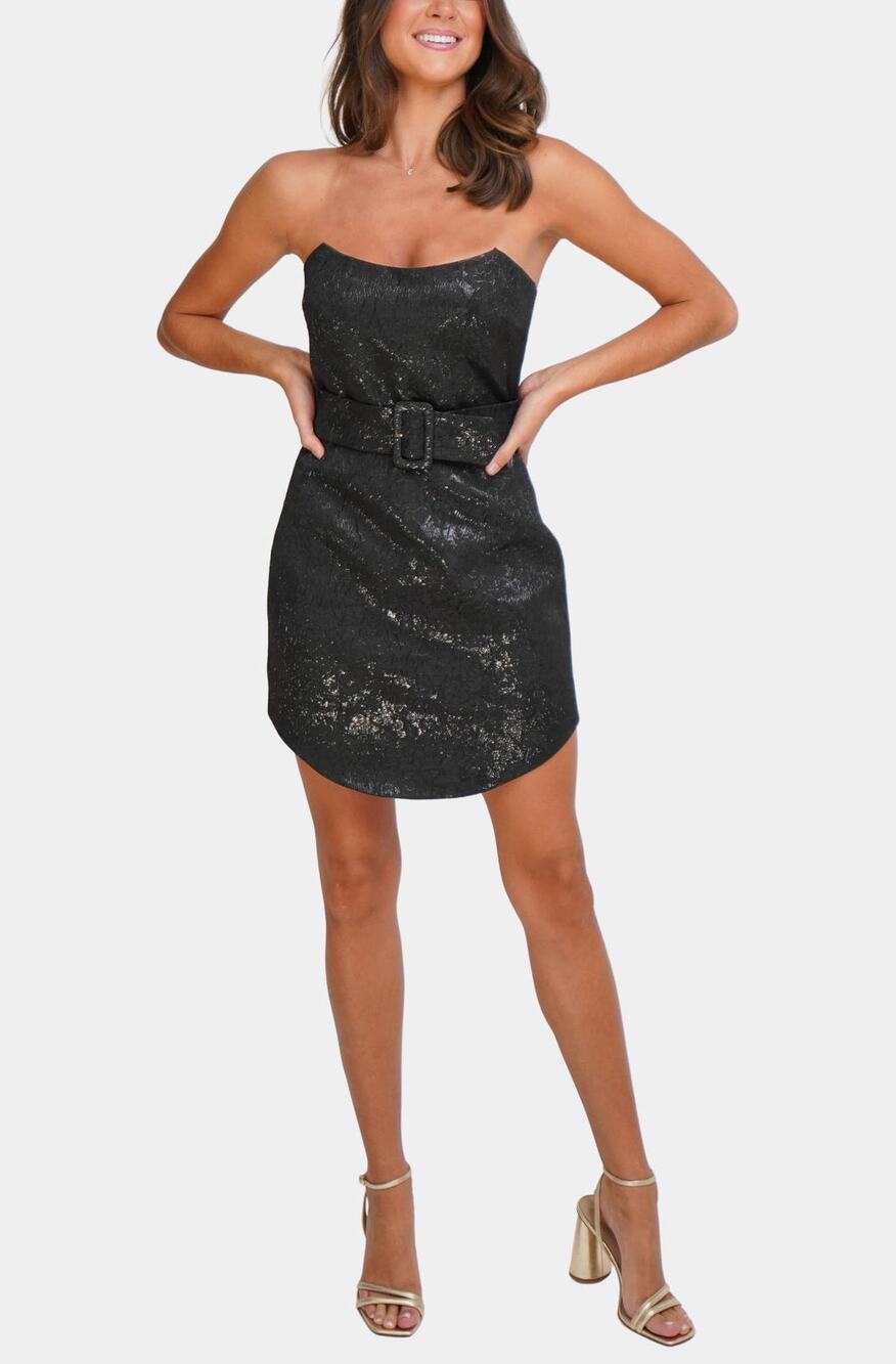 NWT Amanda Uprichard x Revolve Joss Mini Black Dress Women Size XS